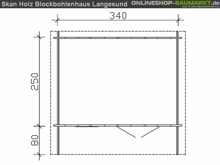 Skan Holz Blockbohlenhaus Langesund Größe 1, 340 x 250 cm