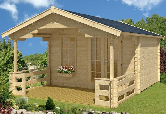 Skan Holz Blockbohlenhaus Langesund Größe 1, 340 x 250 cm