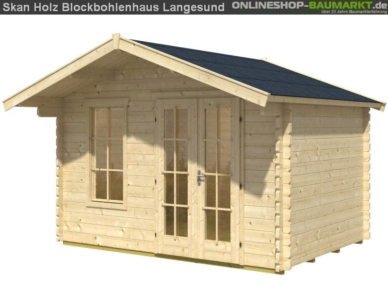 Skan Holz Blockbohlenhaus Langesund Größe 2, 340 x 300 cm