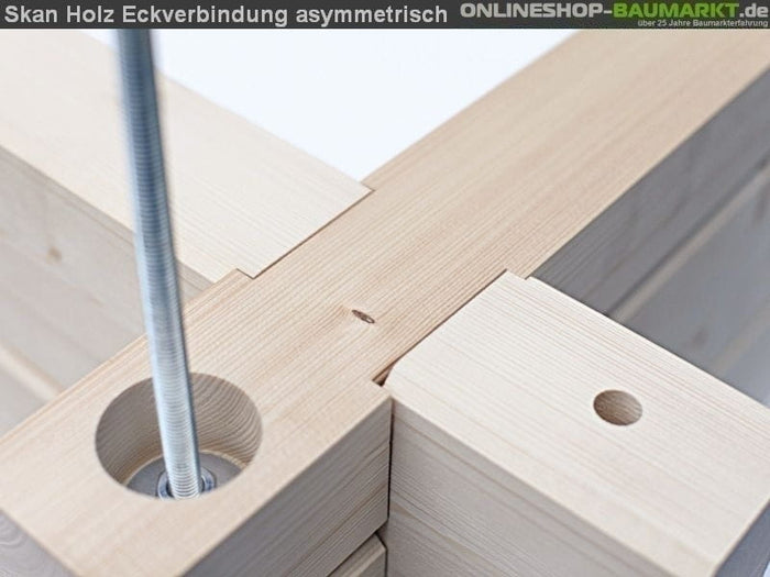 Skan Holz Blockbohlenhaus Lausanna 45plus mit zweiter Dachschalung