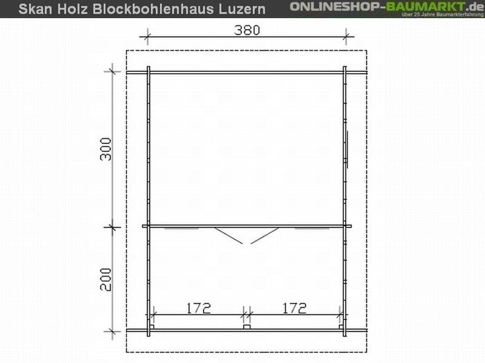 Skan Holz Blockbohlenhaus Luzern 45plus, 380 x 300 cm