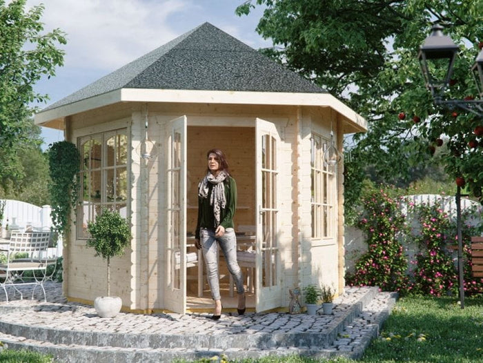 Skan Holz Blockbohlenhaus Madeira 2, 350 x 303 cm