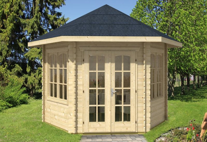 Skan Holz Blockbohlenhaus Madeira 2, 350 x 303 cm