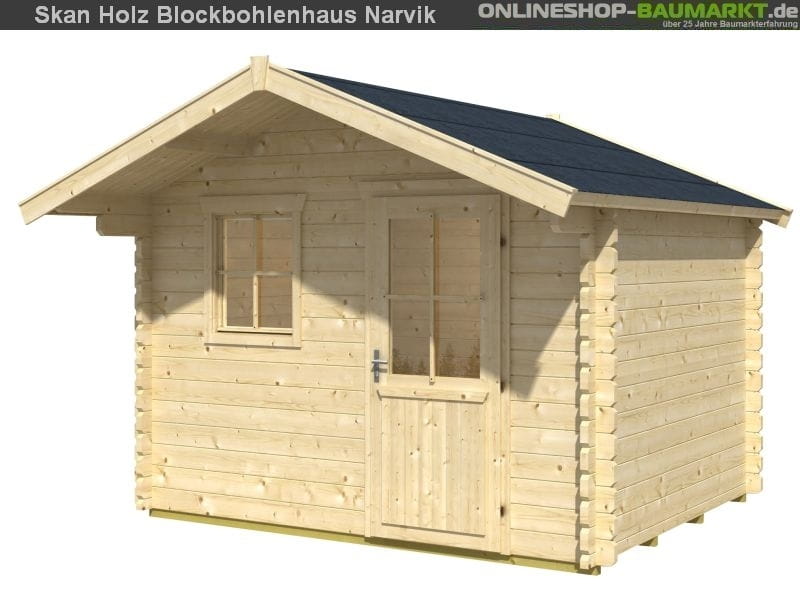 Skan Holz Blockbohlenhaus Narvik Größe 2, 300 x 300 cm