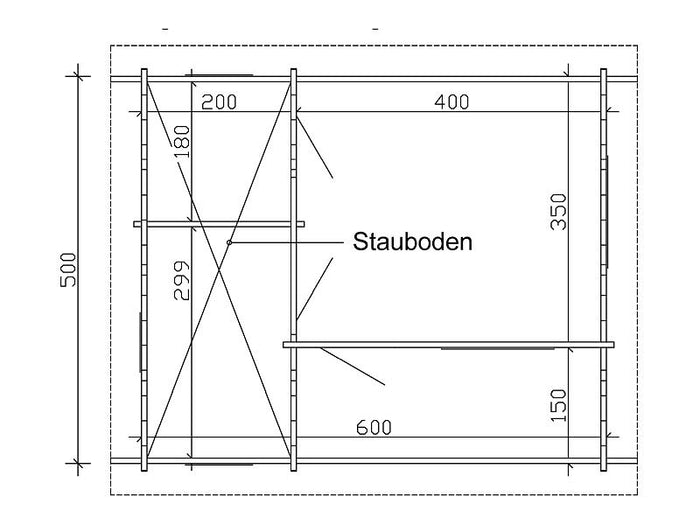 Skan Holz Blockbohlenhaus Ontario 70plus, 600 x 500 cm