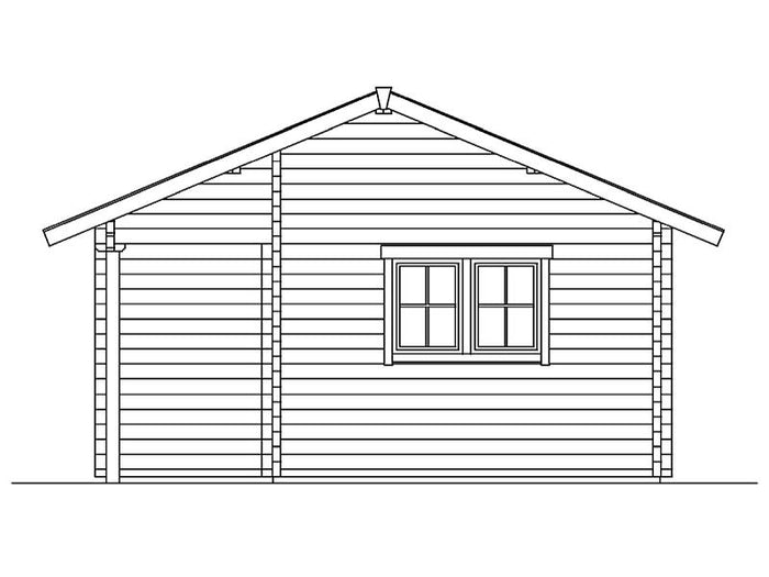 Skan Holz Blockbohlenhaus Ontario, Dach dämmbar für Dachziegel, 70plus, 600 x 500 cm