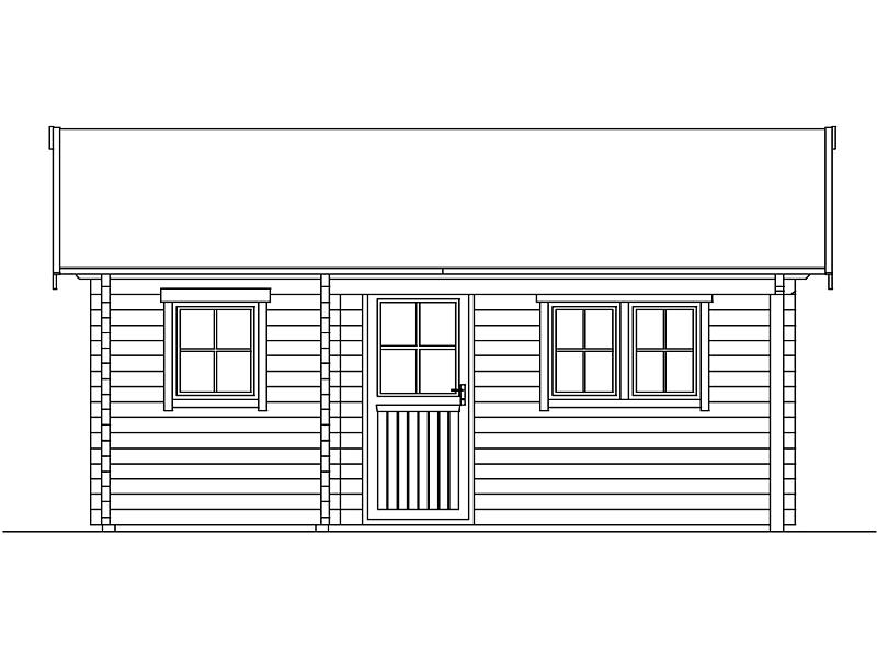 Skan Holz Blockbohlenhaus Ontario, Dach dämmbar für Dachziegel, 70plus, 600 x 500 cm