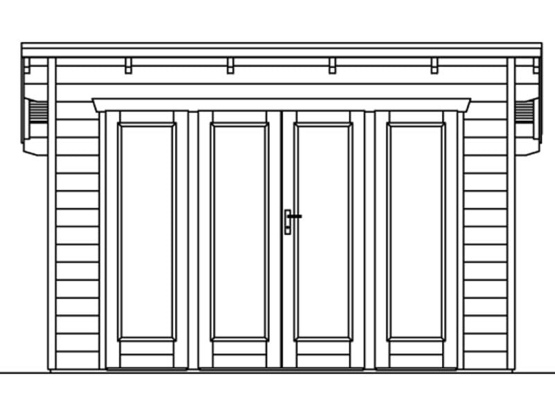 Skan Holz Blockbohlenhaus Ostende 1 in schiefergrau , 350 x 250 cm