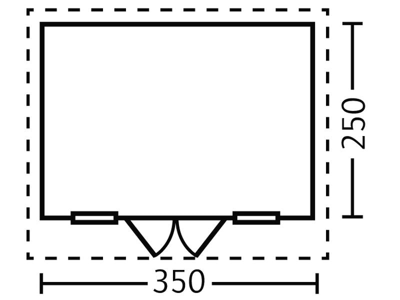 Skan Holz Blockbohlenhaus Ostende 1 in schiefergrau , 350 x 250 cm