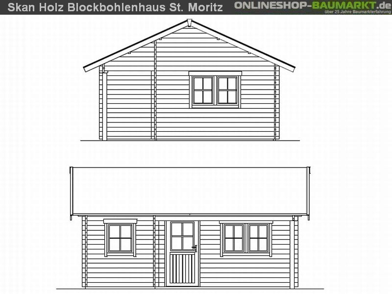 Skan Holz Blockbohlenhaus St. Moritz 45plus, 600 x 500 cm