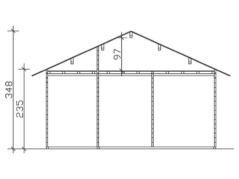 Skan Holz Blockbohlenhaus St. Moritz, Dach dämmbar für Dachziegel, 45plus, 600 x 500 cm