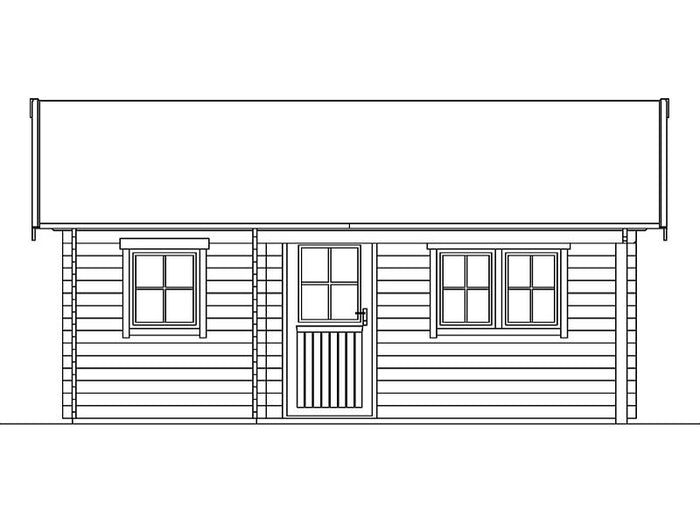 Skan Holz Blockbohlenhaus St. Moritz, Dach dämmbar für Dachziegel, 45plus, 600 x 500 cm