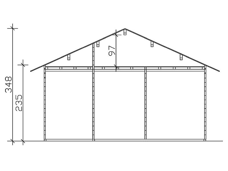 Skan Holz Blockbohlenhaus St. Moritz, Dach dämmbar für Dachschindeln, 45plus, 600 x 500 cm
