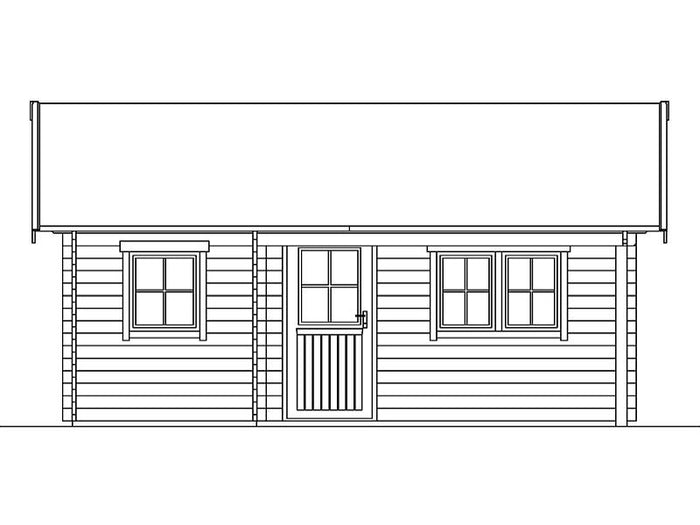 Skan Holz Blockbohlenhaus St. Moritz, Dach dämmbar für Dachschindeln, 45plus, 600 x 500 cm