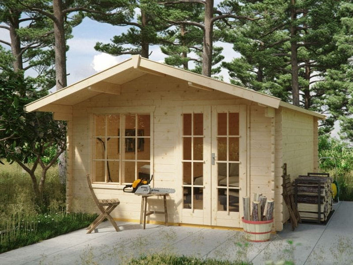 Skan Holz Blockbohlenhaus Stavanger Größe 2, 380 x 380 cm