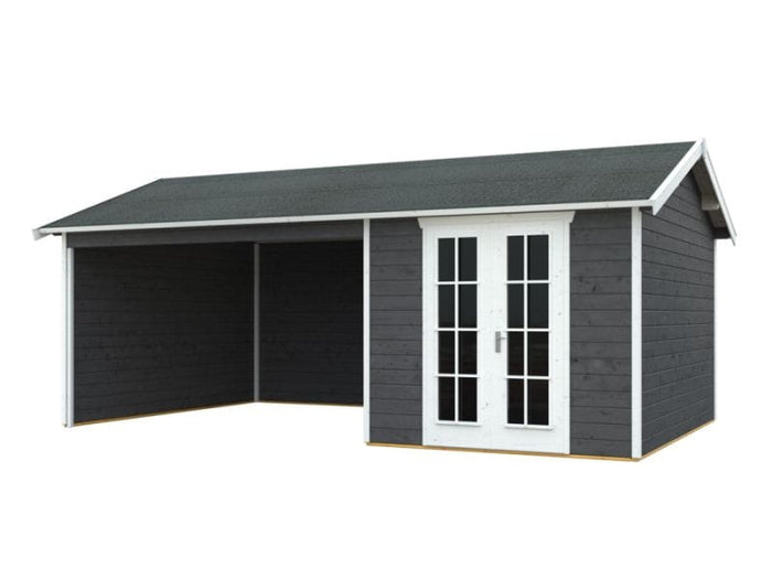 Skan Holz Blockbohlenhaus Tilburg in schiefergrau