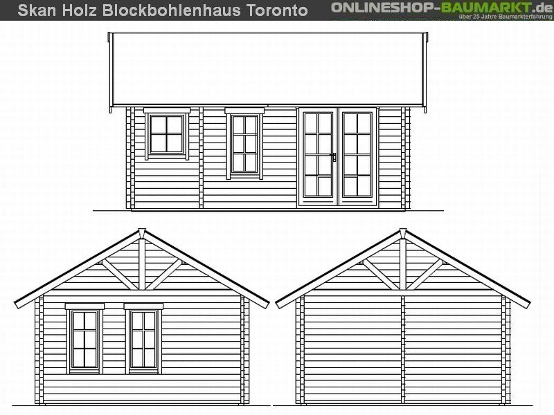 Skan Holz Blockbohlenhaus Toronto 2 70plus, 560 x 420 cm