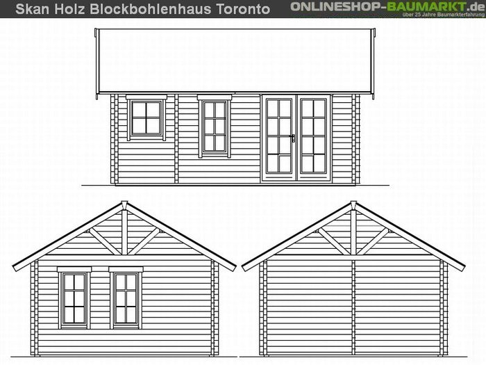 Skan Holz Blockbohlenhaus Toronto 2 70plus, 560 x 420 cm