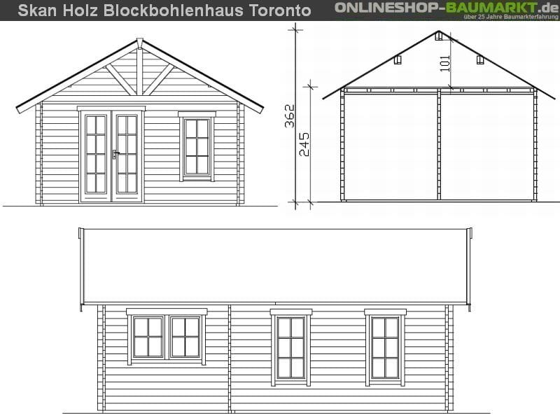 Skan Holz Blockbohlenhaus Toronto 4 70plus, 660 x 420 cm