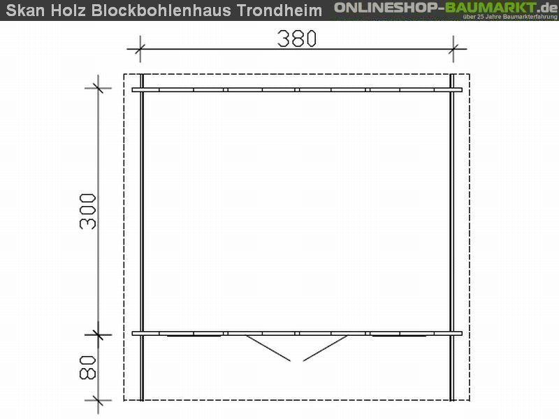 Skan Holz Blockbohlenhaus Trondheim Größe 1, 380 x 300 cm