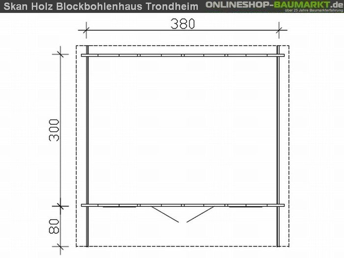 Skan Holz Blockbohlenhaus Trondheim Größe 1, 380 x 300 cm