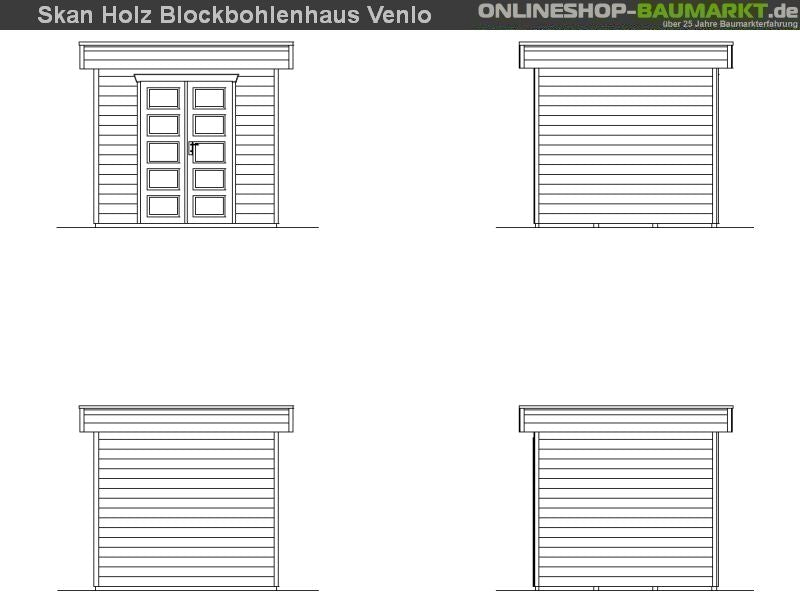 Skan Holz Blockbohlenhaus Venlo Größe 1, 250 x 250 cm