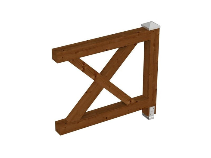 Skan Holz Brüstung für alle Pavillons Andreaskreuz in nussbaum