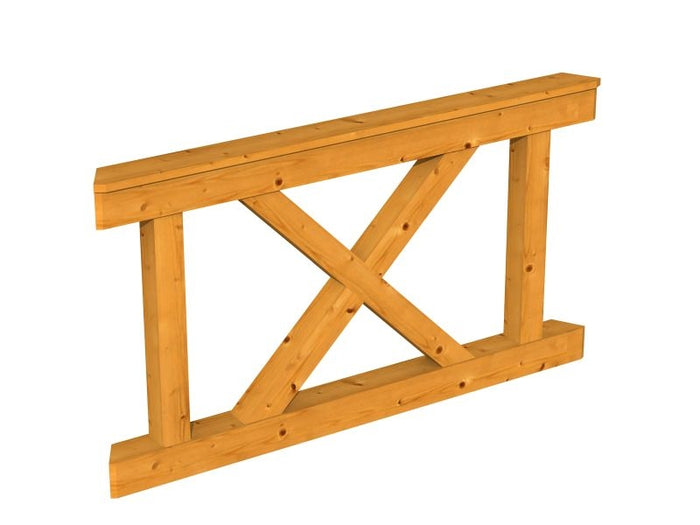Skan Holz Brüstung für Pavillons 150 cm Andreaskreuz in eiche hell
