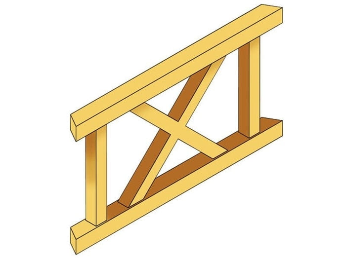 Skan Holz Brüstung für Pavillons 150 cm Andreaskreuz in eiche hell