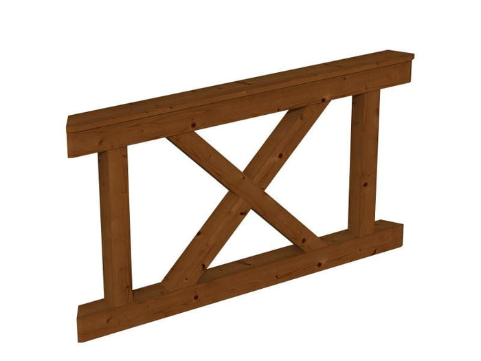 Skan Holz Brüstung für Pavillons 150 cm Andreaskreuz in nussbaum