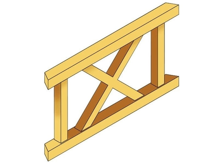 Skan Holz Brüstung für Pavillons 150 cm Andreaskreuz in nussbaum