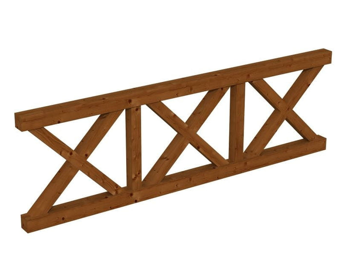 Skan Holz Brüstung für Pavillons 270 cm Andreaskreuz in nussbaum