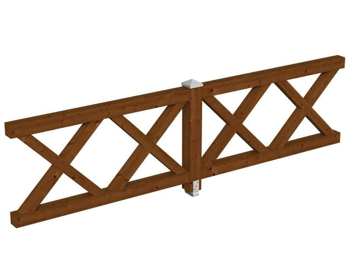 Skan Holz Brüstung für Pavillons 335 cm Andreaskreuz in nussbaum