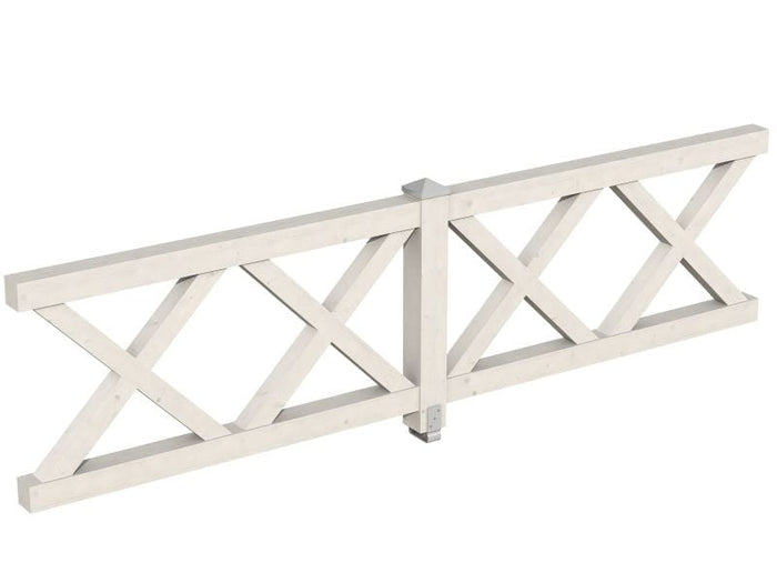 Skan Holz Brüstung für Pavillons 335 cm Andreaskreuz in weiß