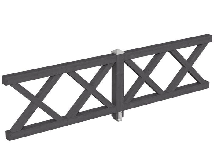 Skan Holz Brüstung für Pavillons 335 cm Andreaskreuz in schiefergrau