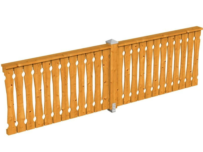 Skan Holz Brüstung für Pavillons 335 cm Balkonschalung in eiche hell