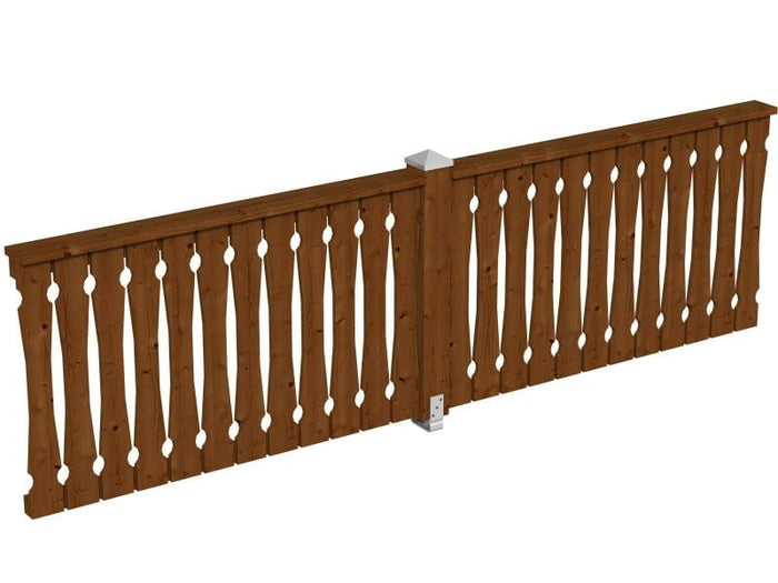 Skan Holz Brüstung für Pavillons 335 cm Balkonschalung in nussbaum