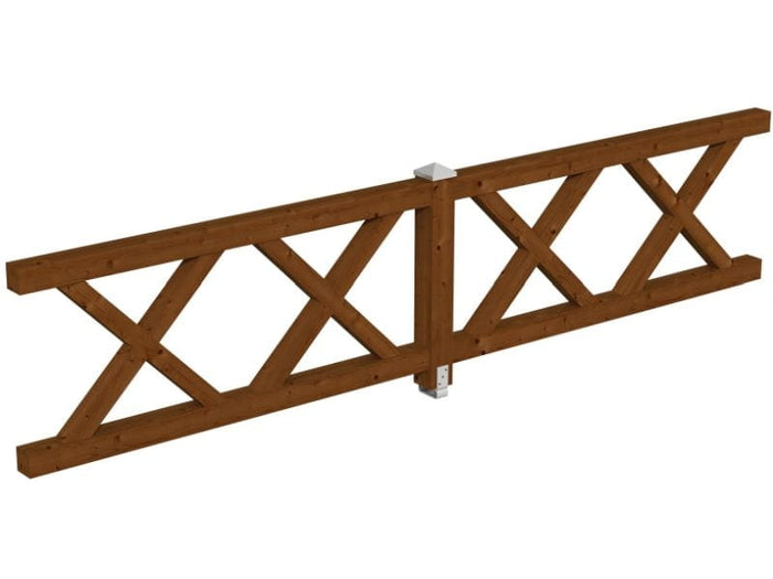 Skan Holz Brüstung für Pavillons 400 cm Andreaskreuz in nussbaum