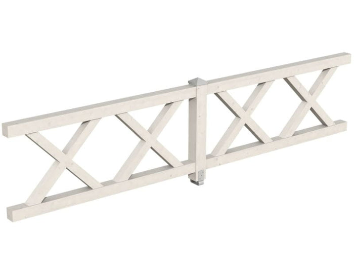 Skan Holz Brüstung für Pavillons 400 cm Andreaskreuz in weiß