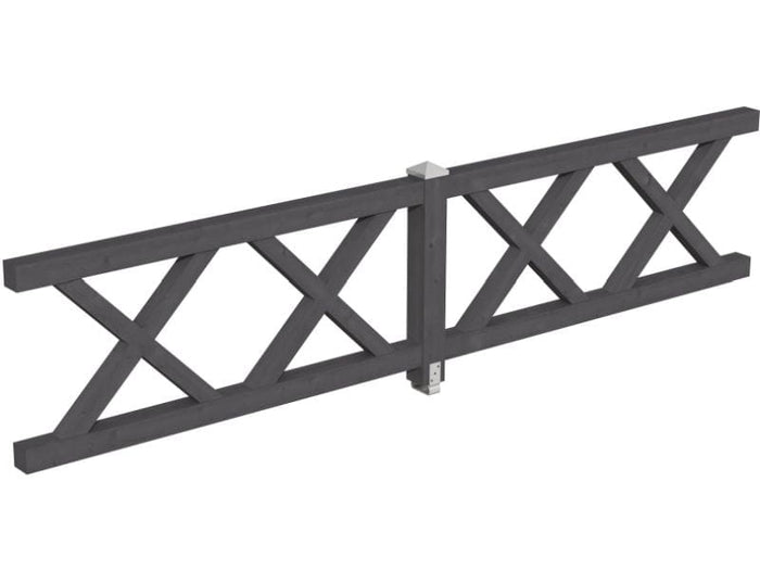 Skan Holz Brüstung für Pavillons 400 cm Andreaskreuz in schiefergrau