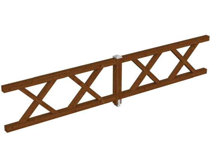 Skan Holz Brüstung für Pavillons 465 cm Andreaskreuz in nussbaum