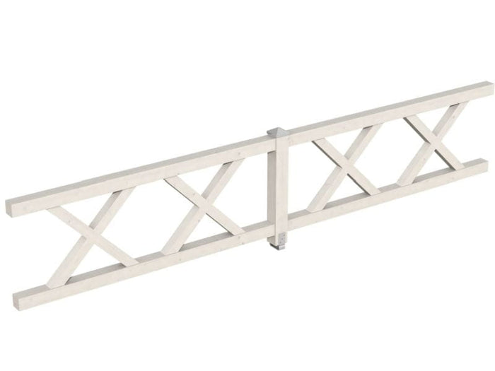 Skan Holz Brüstung für Pavillons 465 cm Andreaskreuz in weiß