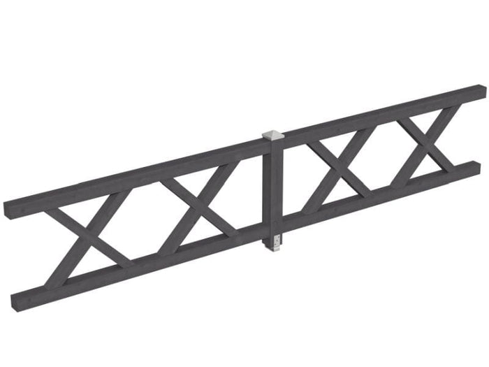 Skan Holz Brüstung für Pavillons 465 cm Andreaskreuz in schiefergrau