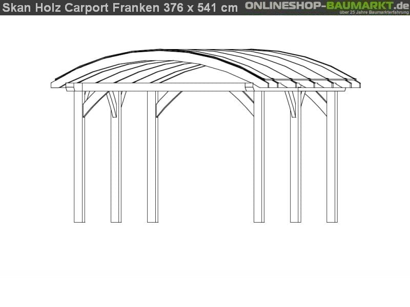 Skan Holz Carport Franken 376 x 541 cm Leimholz