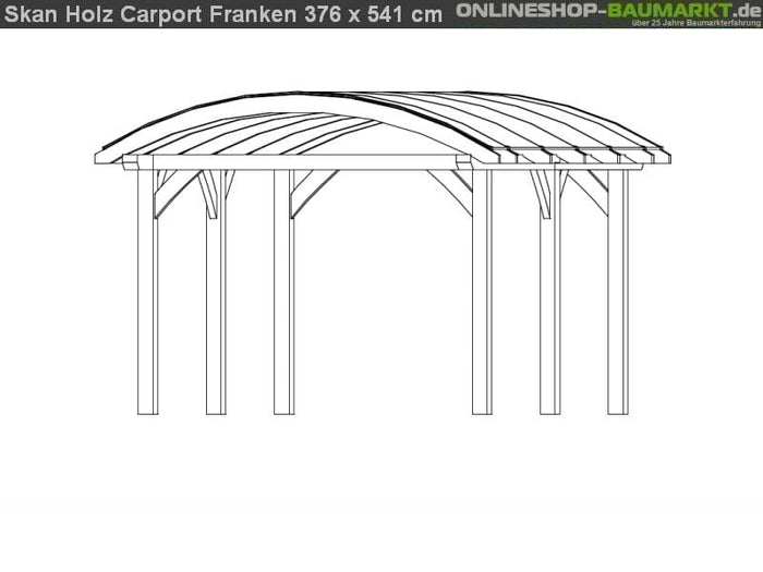 Skan Holz Carport Franken 376 x 541 cm Leimholz
