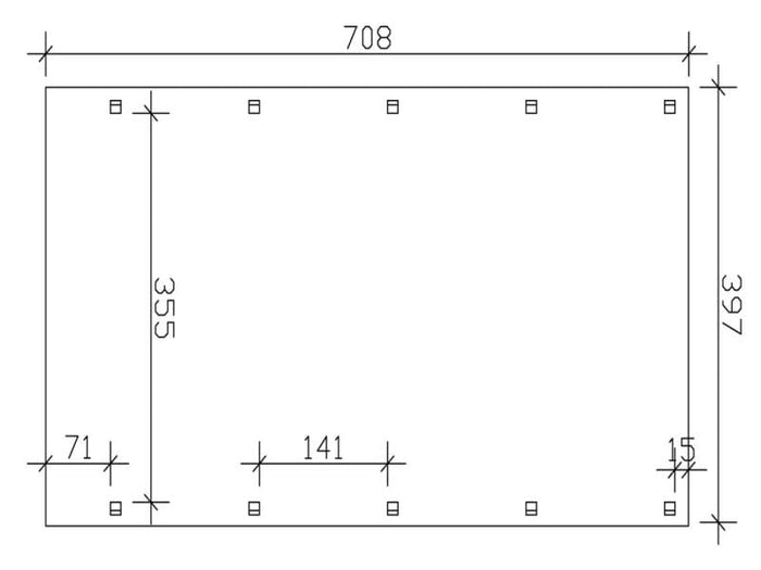 Skan Holz Carport Friesland Caravan 397 x 708 x 371 cm