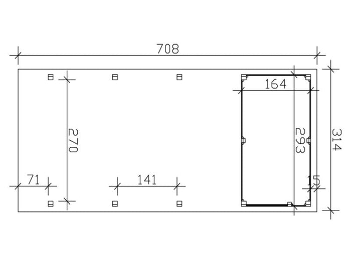 Skan Holz Carport Friesland Set 2 314 x 708 cm
