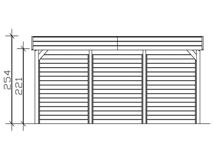 Skan Holz Carport Friesland Set 3 557 x 555 cm