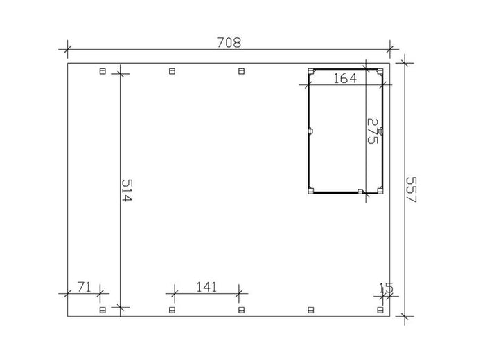 Skan Holz Carport Friesland Set 4 557 x 708 cm