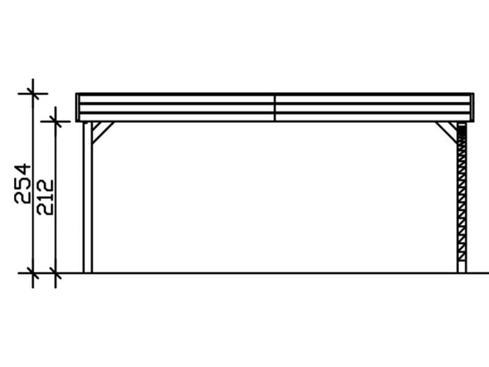 Skan Holz Carport Friesland Set 7 in nussbaum